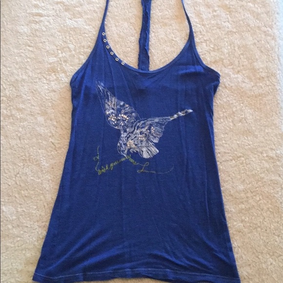 NWOT Free People blue T-strap tank top Small - Picture 7 of 8